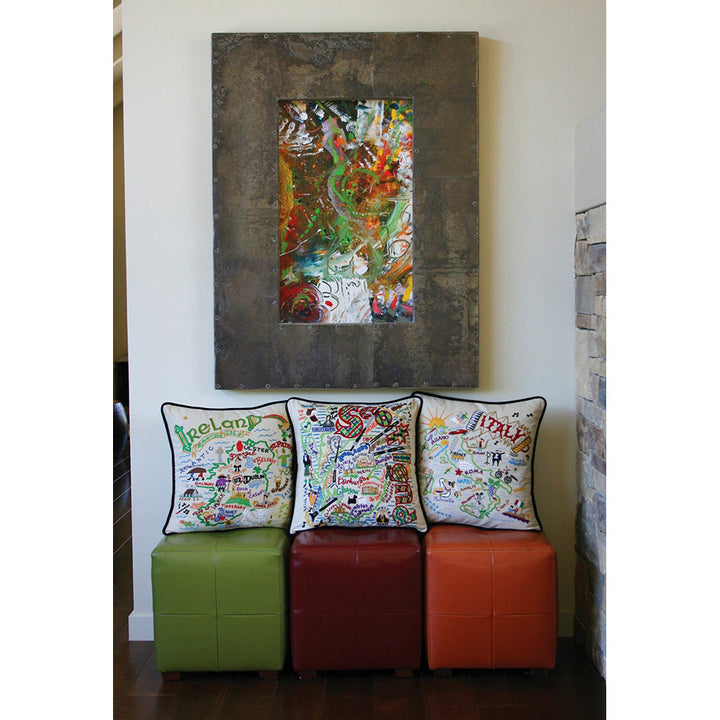 Scotland Hand-Embroidered Pillow