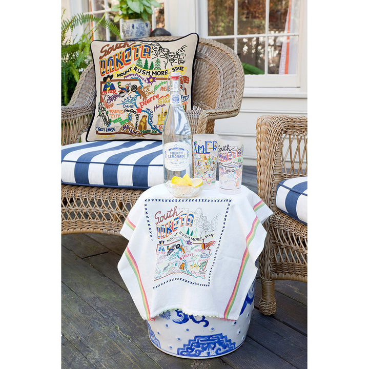 South Dakota Hand-Embroidered Pillow