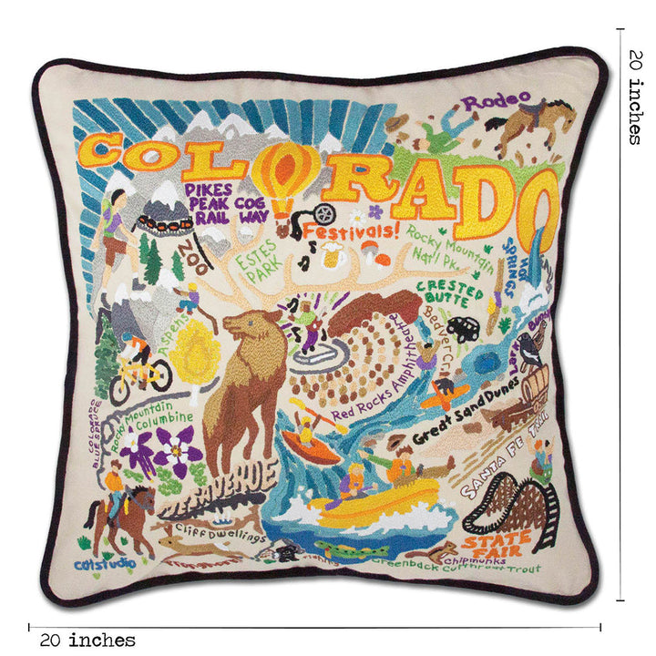 Summer Colorado Hand-Embroidered Pillow