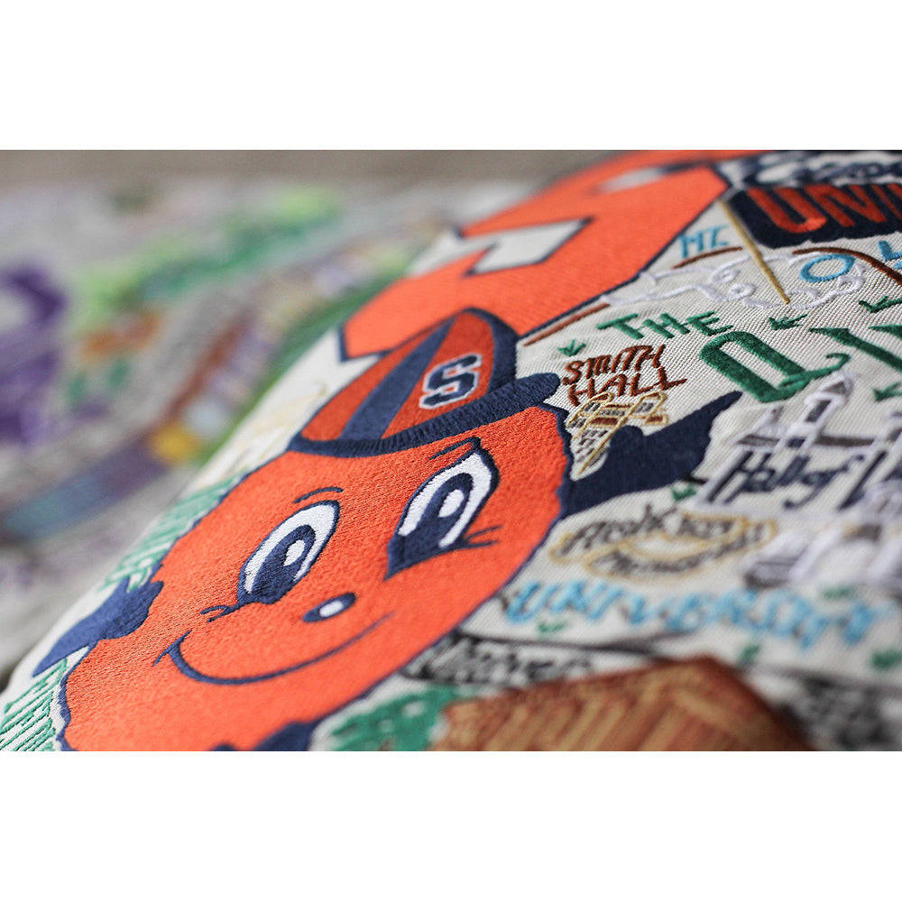 Syracuse University Collegiate Hand-Embroidered Pillow