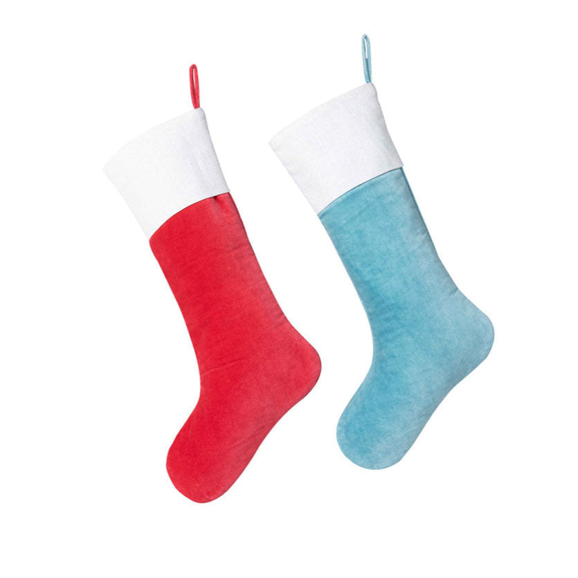 Velvet Stocking with Shimmery Linen Cuff by Park Hill