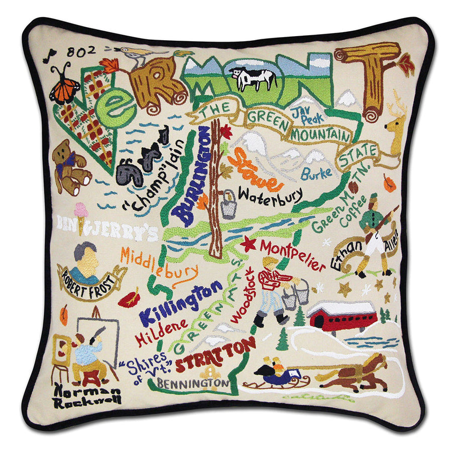 Vermont Hand-Embroidered Pillow
