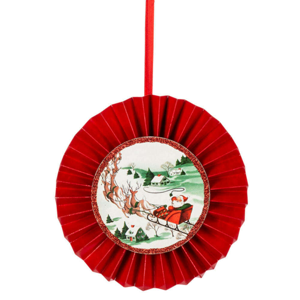 Vintage Holiday Disk Ornaments Set of 3 – view 2