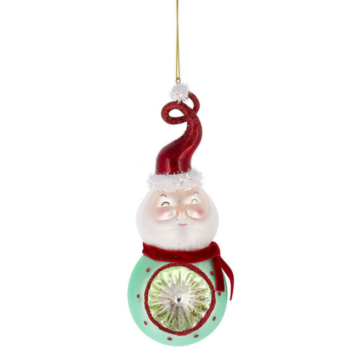 Vintage Santa Reflector Glass Ornaments Set of 3 – view 3