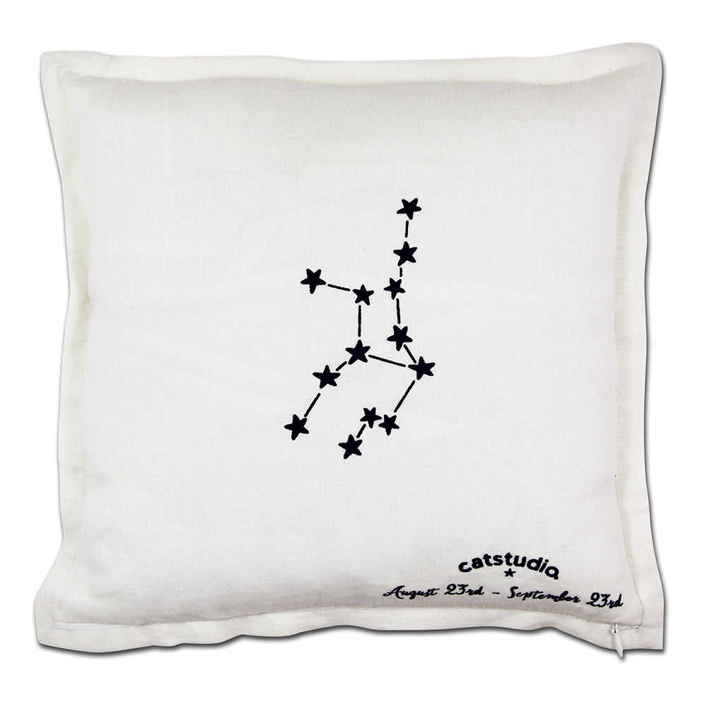 Virgo Astrology Hand-Embroidered Pillow by Cat Studio