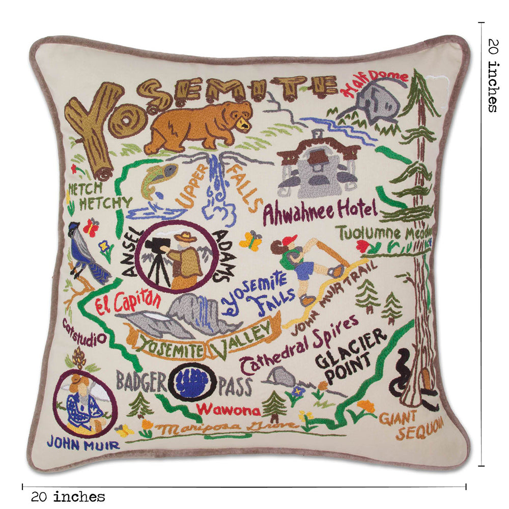 Yosemite Hand-Embroidered Pillow