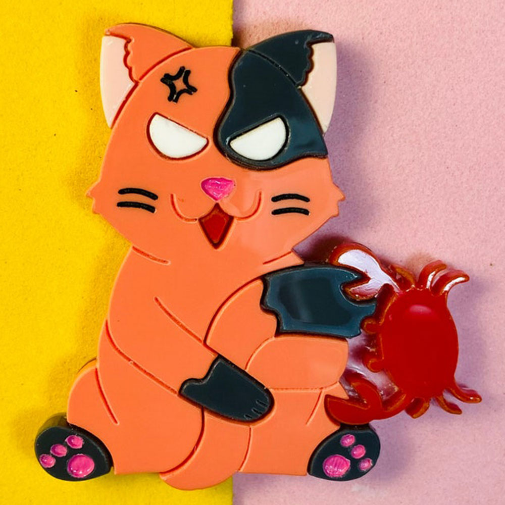 Zodiac Cats Collection - Aries - Taurus - Gemini - Cancer Acrylic Brooch by Makokot Design