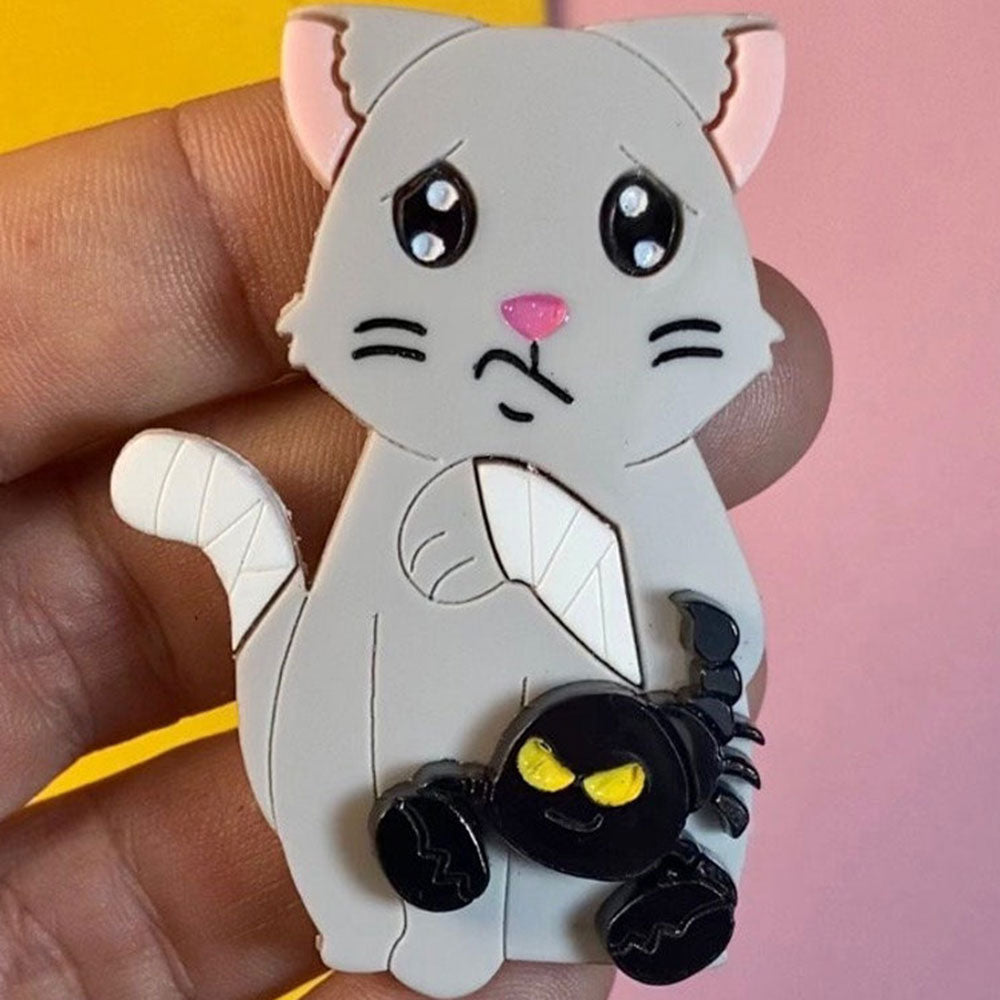 Zodiac Cats Collection - Leo - Virgo - Libra - Scorpius Acrylic Brooch by Makokot Design